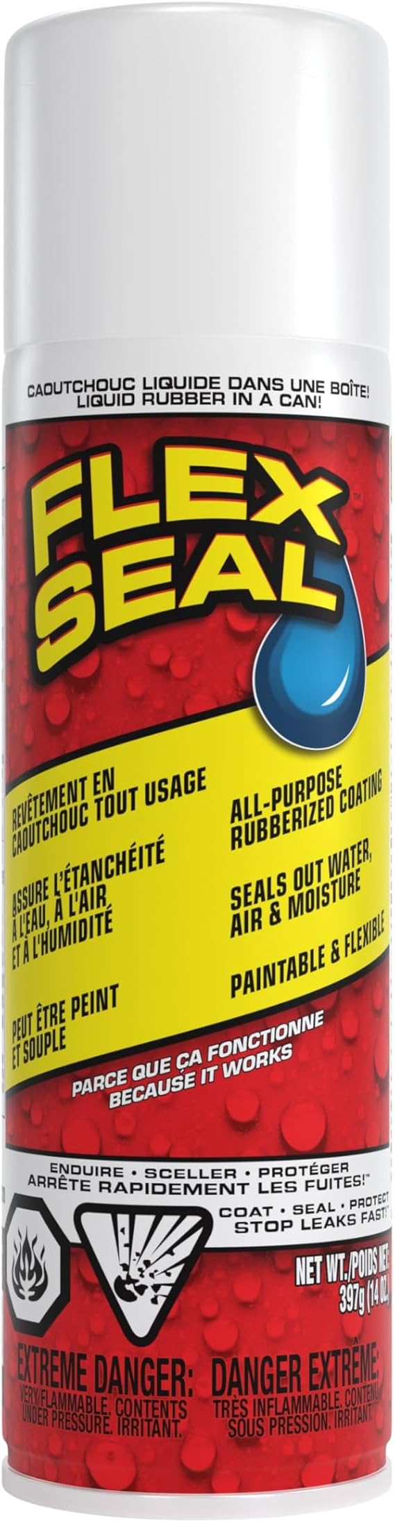 Liquid Rubber Spray Sealant Coating - White, 14 oz