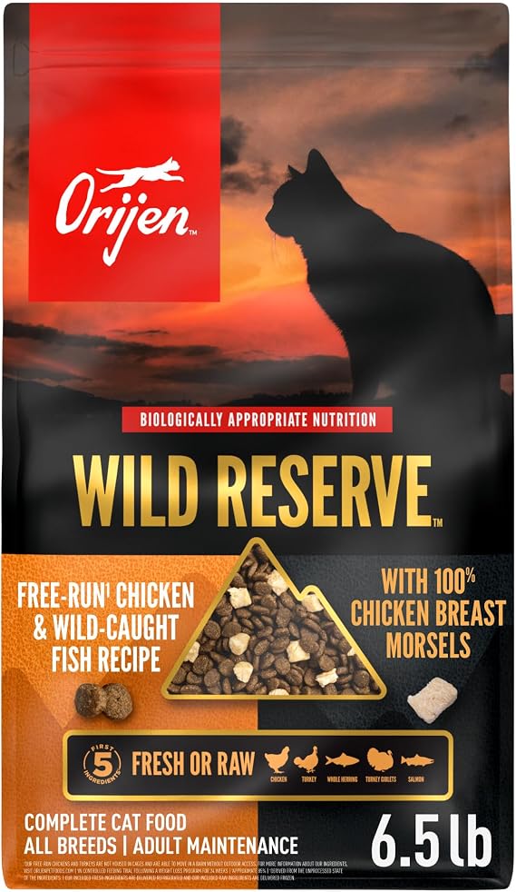 ORIJEN Wild Reserve Dry Cat Food Free-Run Chicken & Wild-Caught 6.5lb Bag
