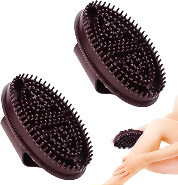 Massage Brush Meridian 2PCS Relaxation | For Full Body Relaxation, Non-Slip Finger Grooves, Gentle Exfoliation, Durable Plastic, Perfect for Neck Back Legs Arms