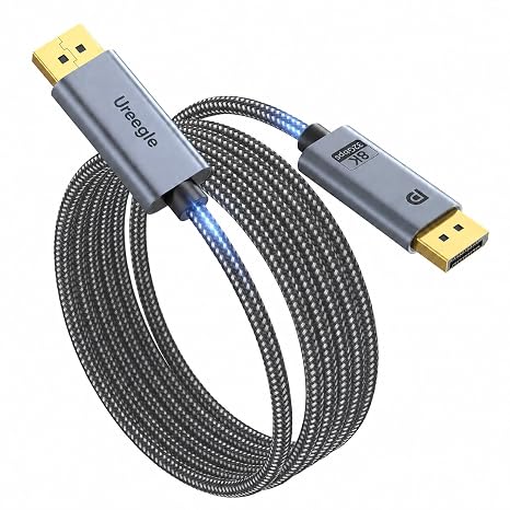 DisplayPort 1.4 Cable 5FT, 8K@60Hz, 4K@144Hz, 2K@240Hz | DisplayPort to DisplayPort & 32.4Gbps HBR3 DP Cable, HDR HDCP 2.2, Braided DisplayPort Cable for Gaming Monitor