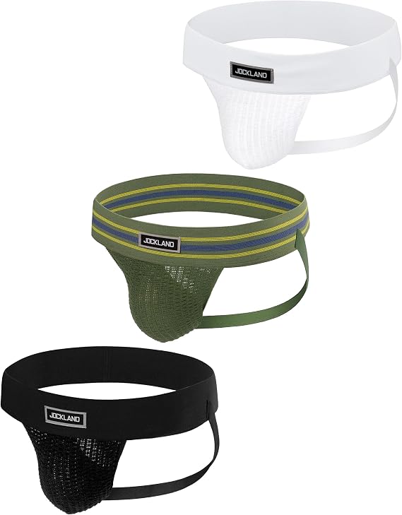 Men's Jock Strap, Wide Band Mesh Male Underwear Jockstrap Athletic Supporter for Gym Vasectomy