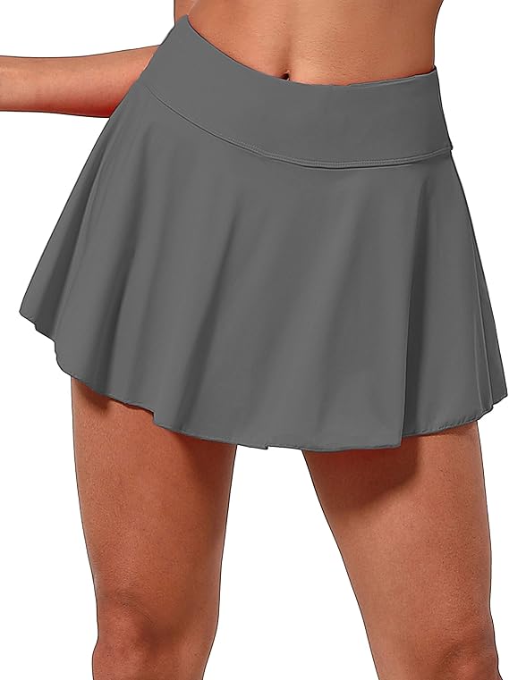 BUBBLELIME Women Adjustable Tennis Golf Skort Pockets Workout Running Skirt
