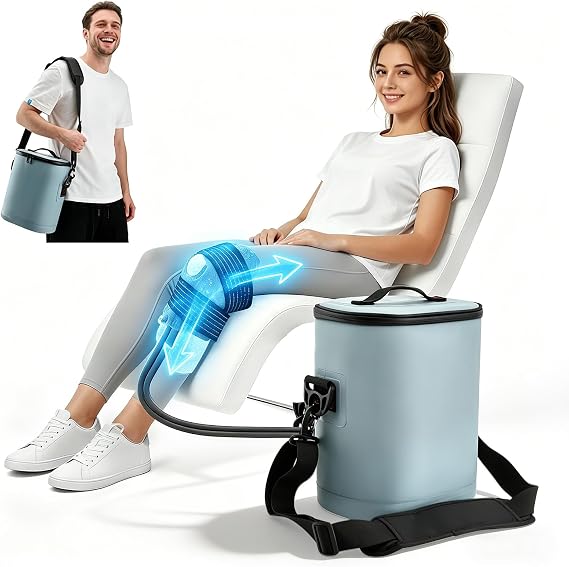 Cold Therapy Machine, 15 QT Ice Machine for Knee After Surgery, Portable Cryo Cuff Knee Ice Pack with 5 Flow Levels & Timer, Cryotherapy Freeze Kit for Shoulder/Ankle/Back/Leg Pain Relief,ACL Recovery