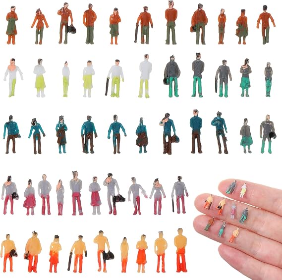 Sibba 100Pcs Mini People Figurines 1:150 Scale Little People Toys