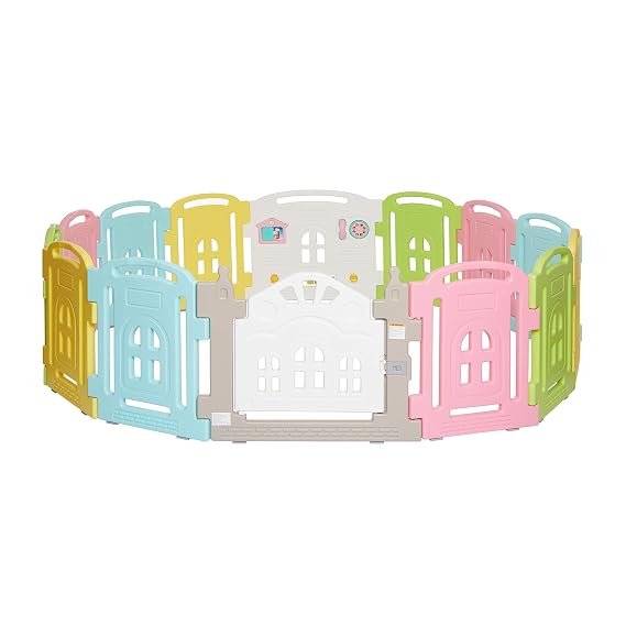 Dream On Me 14 Panel Groovy Play Center/Play Pen/Playard, Multi Colors