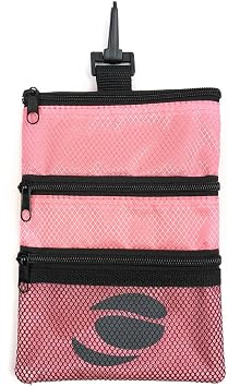 Orlimar Detachable Golf Accessory Pouch, 3 Zippered Pockets for Valuables and Golf Accessories, Clips to Your Golf Bag for Extra Storage and Easy Access.