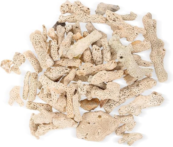 500g Aquarium Crushed Coral for Aquarium Ph, Reusable Filter Media Small Coral Stones for Fish Tank Filtration and Water Quality Improvement