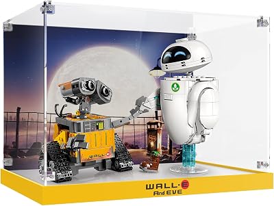 Acrylic Display Case for Lego 43279 Wall-E & EVE Building Set, High-Transparency Acrylic Box with UV Printed Background, Dustproof Storage Box for Collectibles, Ideal GiftsModel Not Included