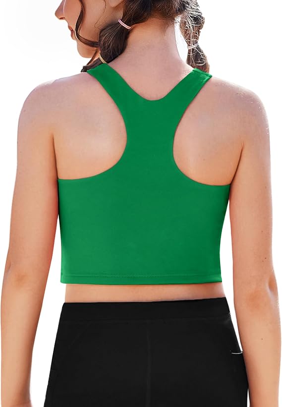 Zaclotre Girls Tank Tops Double Lined Racerback Crop Tops Athletic Shirts