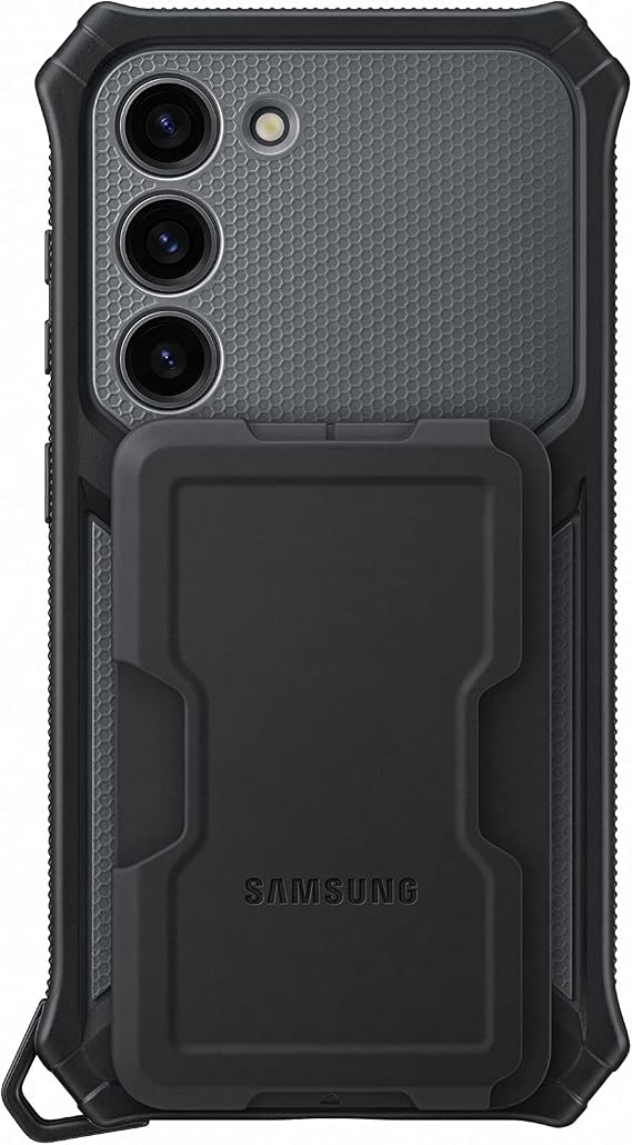 Samsung Rugged Gadget EF-RS911 Smartphone Case for Galaxy S23 Mobile Phone Case Stand Scratch-Resistant Finger Holder Card Slot Black