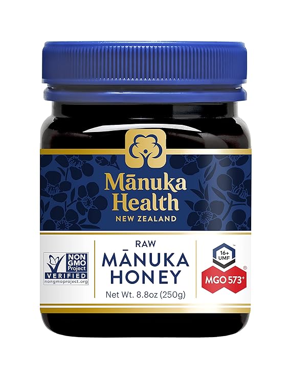 Manuka Health UMF 16+/MGO 573+ Manuka Honey (250g/8.8oz), Superfood, Authentic Raw Honey from New Zealand