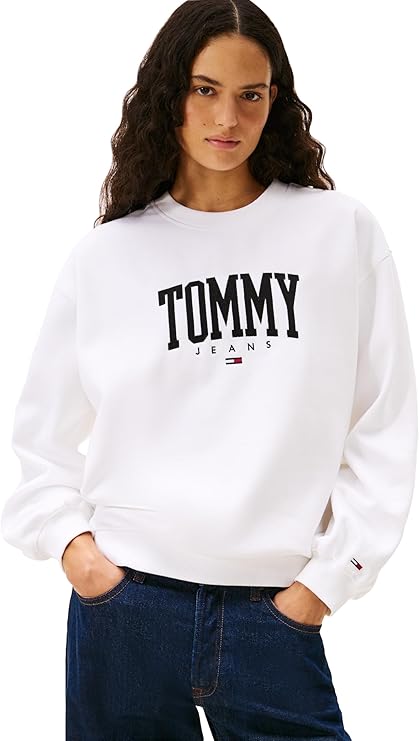 Tommy Jeans Women's Medium Weight Pullover Crewneck With Printed Logo