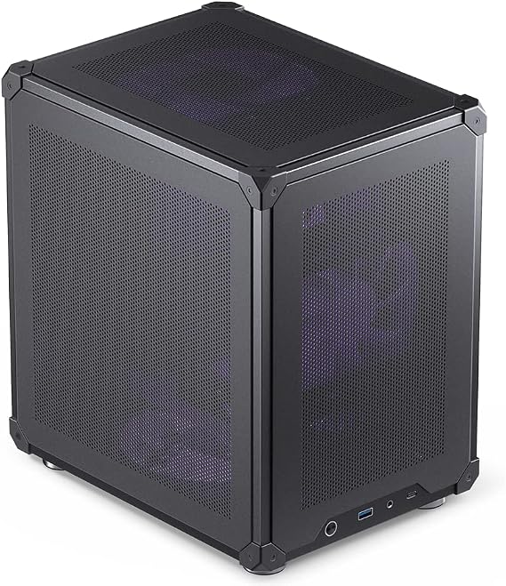 JONSBO C6 Black Mini MATX Mesh PC Case,Simple Compact Desktop Micro ATX Chassis,Upper Cover/Side Panel Tool-Free Open pc case, ATX Power Bite (L185mm Max.),Support 75mm CPU Cooler,GPU200-255mm