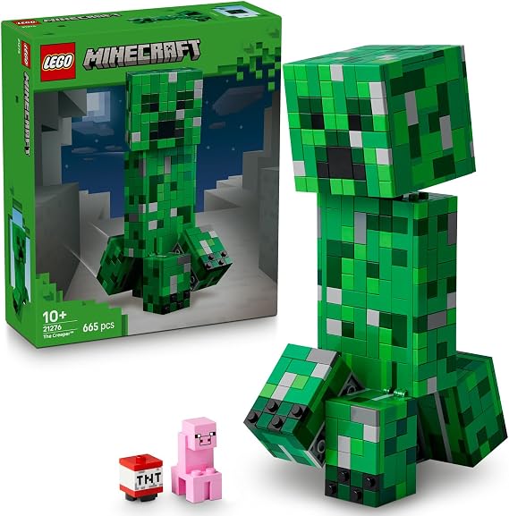 LEGO Minecraft Creeper 21276 | 10 Yaş ve Üzeri Çocuklar için Duruşu Ayarlanabilir Aksiyon Figürü Oyuncak Yapım Seti, Doğum Günü Hediyesi (665 Parça)