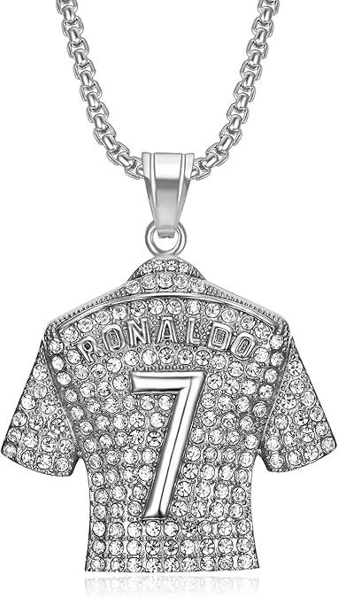 Number 7 Soccer Jersey Pendant Necklace, No.7 Soccer Jersey Ball Necklace for Men Women, Titanium Steel Necklace Pendant, No.7 Football Star Necklace