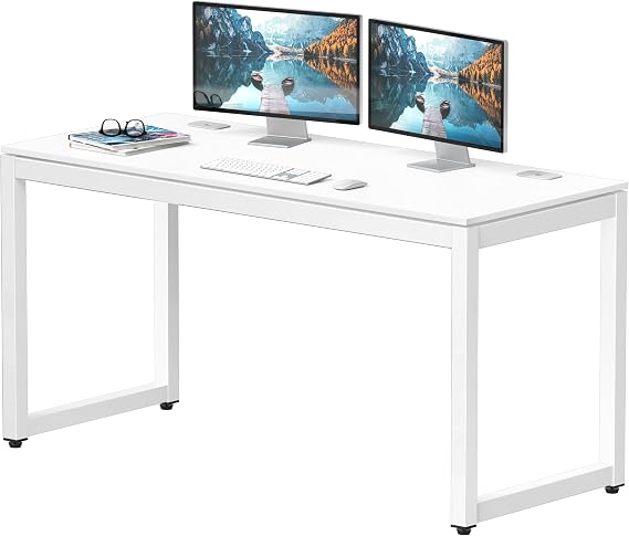 SHW 55-Inch Commercial-Grade Office Computer Desk, White |