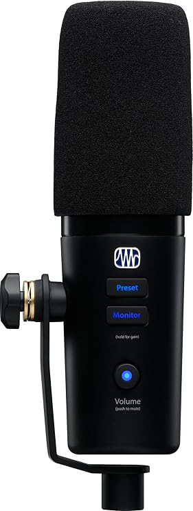 PreSonus Revelator Dynamic USB Microphone for recording, podcasts, and streaming with onboard effects and easy-to-use presets plus a built-in mixer and Studio One DAW Recording Software | Dynamic USB-C microphone with onboard DSP and custom capsule for broadcasting, recording and podcasting
