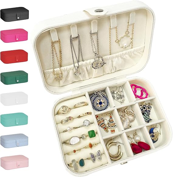 Small Travel Jewelry Case Organizer,Mini Travel Essentials for Women,Small Jewelry Box for Girls 8-12,Bridesmaid Gifts Birthday Gifts for Women