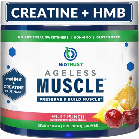BioTrust Ageless Muscle Builder Fruit Punch - Creatine, HMB & D3 30 Servs