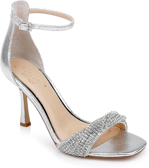 Jewel Badgley Mischka Yesica Stiletto with Crystal-Encrusted Strap