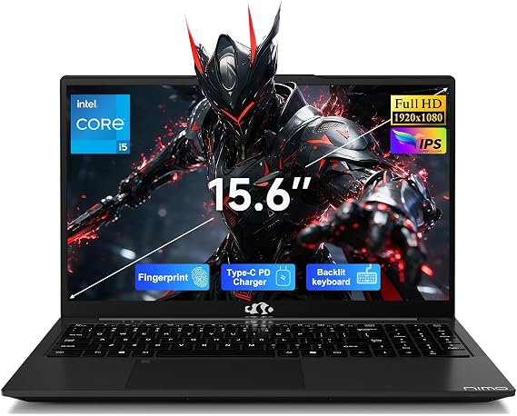 NIMO 15.6" FHD AI-Ready-Laptop, Intel i5-12450H, 8GB RAM, 256GB SSD, Win 11
