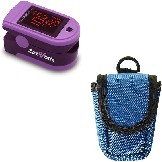 Zacurate Pro Series 500DL Fingertip Pulse Oximeter and Oximeter Carrying Case Bundle