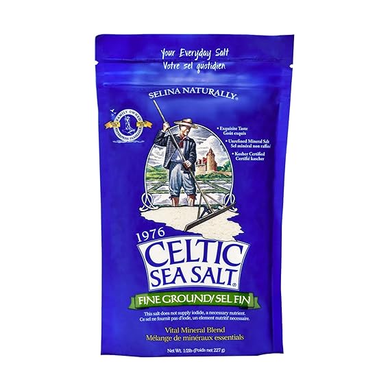 Celtic Sea Salt Fine Ground Natural Mineral Salt, Sustainably Harvested, GMP Certified, Lab Tested Baking, Cooking, Seasoning, Everyday Use 12 Pound Resealable Bag