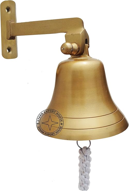 Antique Ship's Wall & Hanging Bell Brass with Bracket & Lanyard Best 5 Inch (GVGDS)
