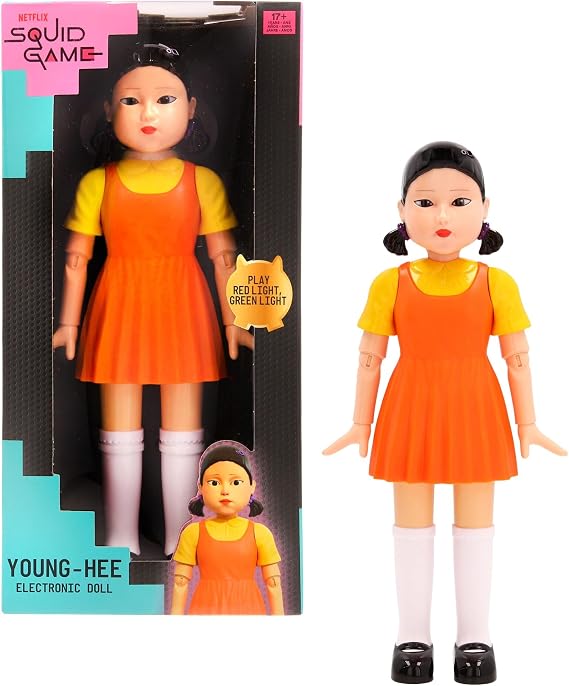 Squid Game Young-Hee Netflix Series Red Light Green Light Games Electronic Doll Has Motion Sensors and Eyes Light Up Game for Adults Age 17+
