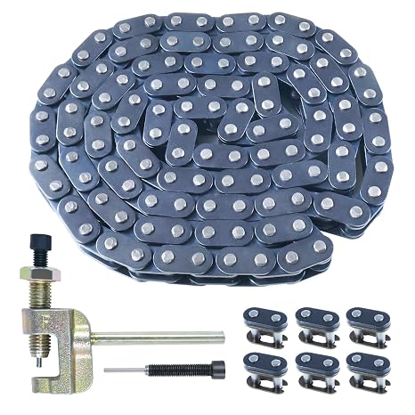 HOLATO T8F Drive Chain 116 Links with Chain Breaker Kit for 2 Stroke 43cc 47cc 49cc 50cc Coolster SSR SX50 APC Mini Chopper Rocket Pocket Bike Pit Dirt Bike ATV Quad Mini Moto Ebike Heavy Duty Parts