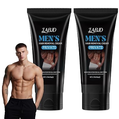 2 Pcs Hair Removal Cream for Men, Intimate Hair Removal Cream for Men Painless Depilatory for Unwanted Male Hair In Private Area, Suitable for All Skin Types
