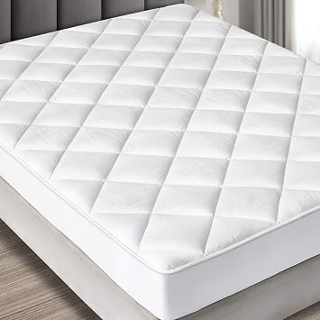 MAXI Cot Size 33 X 75 Mattress Pad - Luxurious Cotton Sateen Mattress Protector - Soft, Comfortable, Breatheable Mattress Cover - Mattress Pad Protects Mattress from Dust, Dirt, Spills, Stains