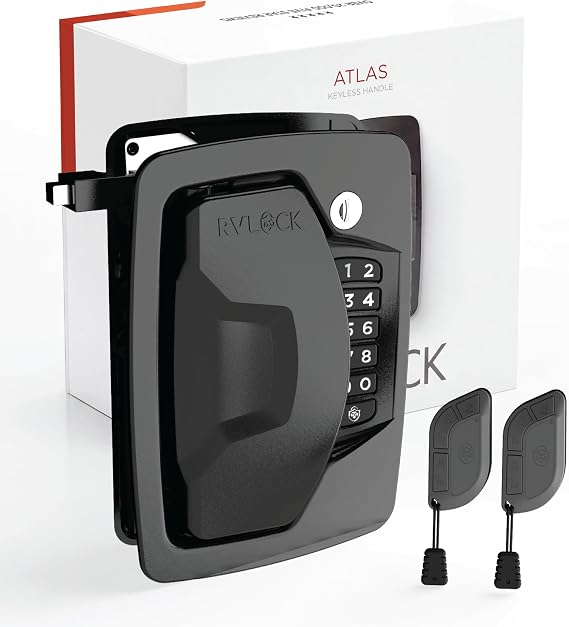 RVLock Atlas RV Door Lock for Class A/C Motorhome, Anti-Lockout Charge Port