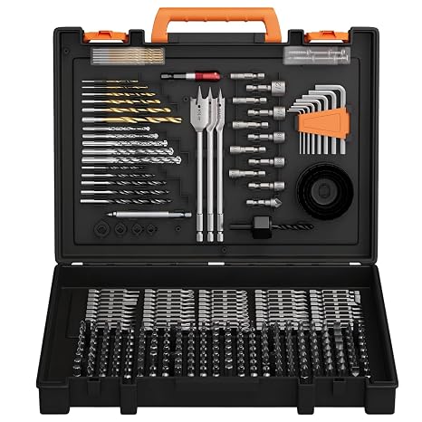 ENERTWIST 350Pcs Drill Bit Set for Home Repair & Furniture Assembly | Impact Driver Bit Set with Security Bits, Sockets, Hex Keys, Hole Saws 10 SAE sockets (3/16"1/2")