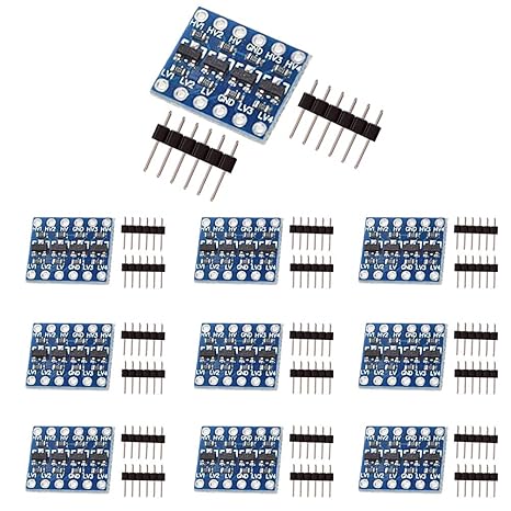 10pcs 4 Channels IIC I2C Logic Level Converter Bi-Directional Module 3.3V to 5V Shifter for Arduino (Pack of 10)