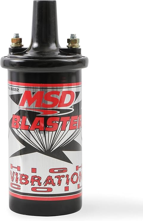MSD 8222 Ignition Coil Blaster Series, Canister Style, High Vibration, Black, Individual