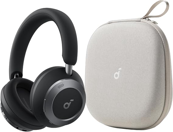 Soundcore Space One Pro by Anker, with Headphones Case, Adaptive Active Noise Cancelling Headphones Driven by 6 Mics, Super Foldable Design, 60H Lossless Audio, Ultra-Fast Charging, Hi-Res Wireless