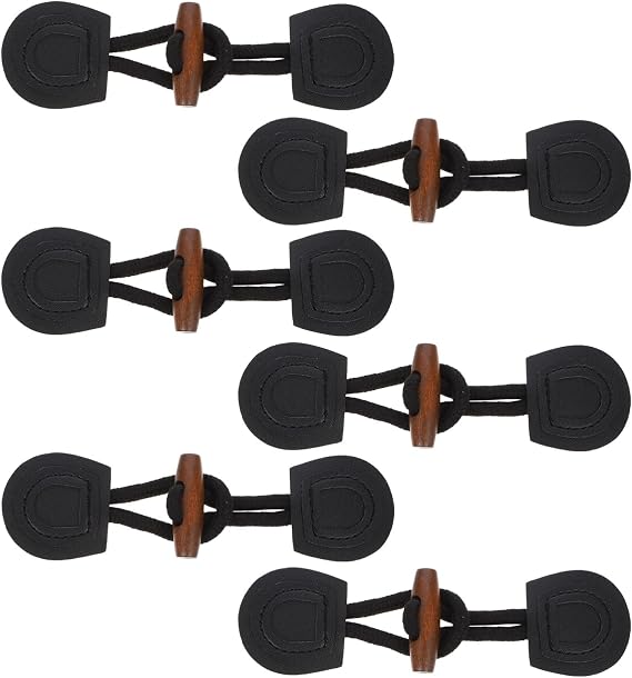 MAGICLULU 6 Pairs Vintage Leather Horn Coat Buttons Leather Sew-On Wooden Toggles Closure for Clothing Coat Jacket Sweater