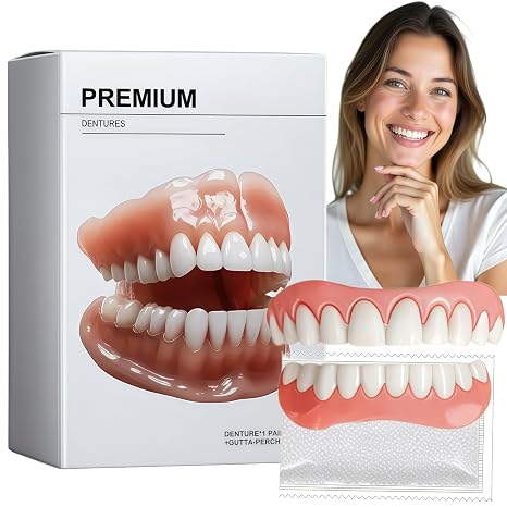 Silicone Denture Full Mouth,Soft Denture Reline Set,Temporary False Teeth Set,Comfortable and Adjustable Design,Material Safety,Comfortable and Natural,Easy to Operate,Wide Application,Portable