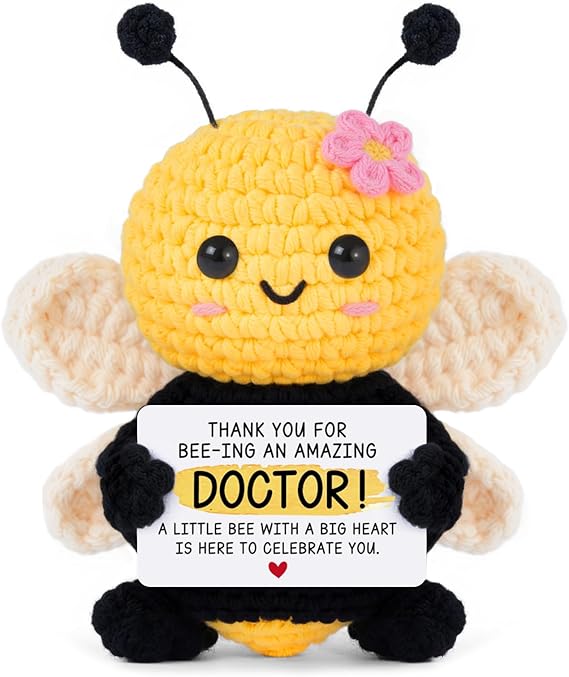Doctors Day Gifts for Women, Doctor Appreciation Gifts, Medical Assistant, Physician Assistant, Graduation Gift for Medical School Student, Med Student - Home Collectible Decor Crochet Bee