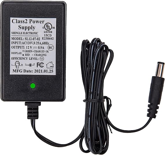 12 Volt Swith Indicator Battery Charger for Ride On Toy,12V0.9A Kids Electric Car Riding Toy Battery Power Adapter Round Hole SL12-07-02