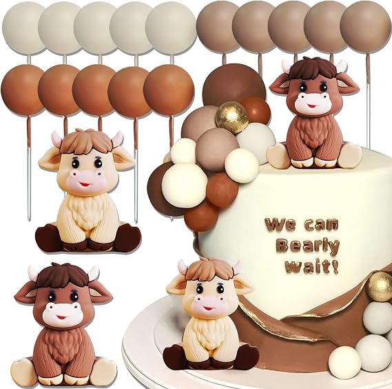 JeVenis Highland Cow Cake Decorations Highland Cow Birthday Party Supplies