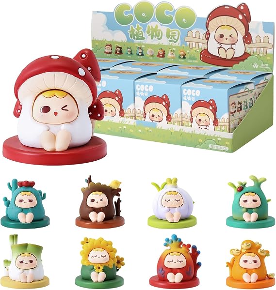 Coco Plant Blind Box Set 8PC Mystery Box Cute Figures Mini Botanical Garden Collectibles Birthday Gift Random Design