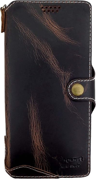 Yogurt Case for Google Pixel 9 Pro XL, Genuine Leather Wallet Cover for Pixel 9 Pro XL, Handmade Oil Leather