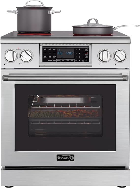 KoolMore 30 in. Electric Professional Range with Tilt Panel and Digital controls, Self-Cleaning, 16300W of Power, 240V in Stainless-Steel (KM-TPR-30SS)