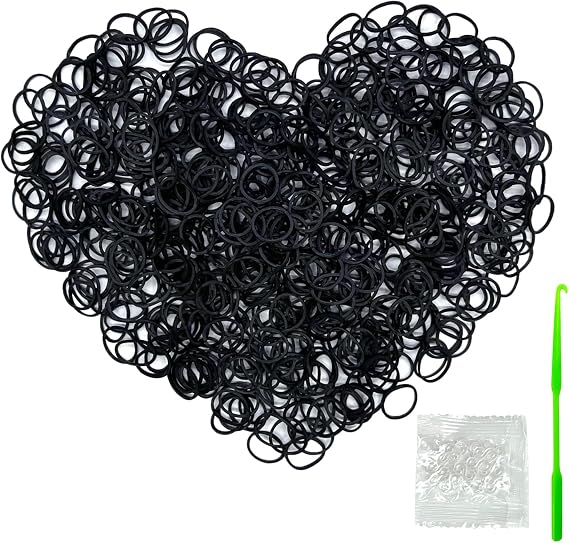 4200+ Loom Rubber Bands Colorful Rubber Band Loom Refill Kit for Boy Girl DIY Craft Gift Set Unique Bright Colors/Black