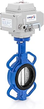UNOX Butterfly Valve DN200 (8") 24V DC Electric Actuator Wafer Type Stainless Steel AISI304 Disc EPDM Seat GGG40.3 Body for Water & Air | Industrial Butterfly Valves
