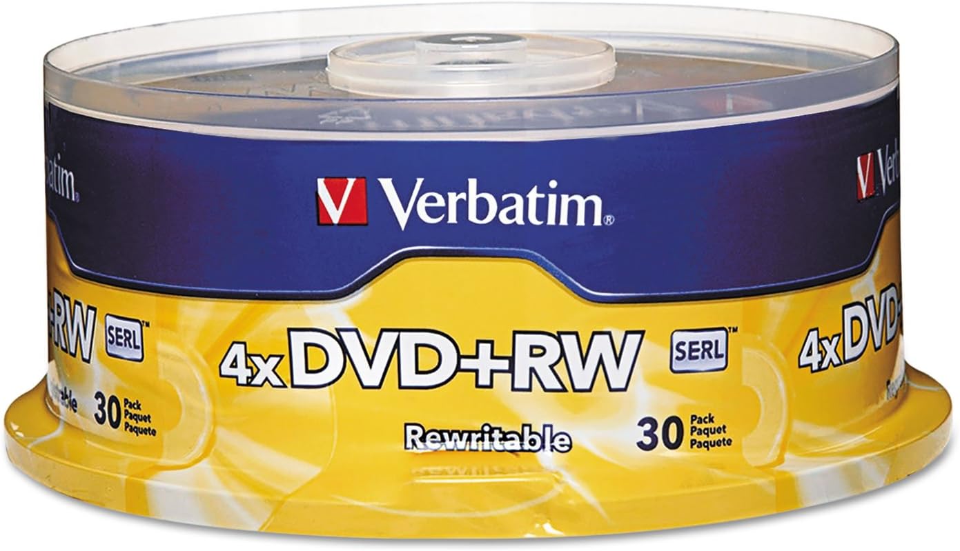Verbatim DVDRW Discs 4.7GB 4X Spindle 30Pack VER94834