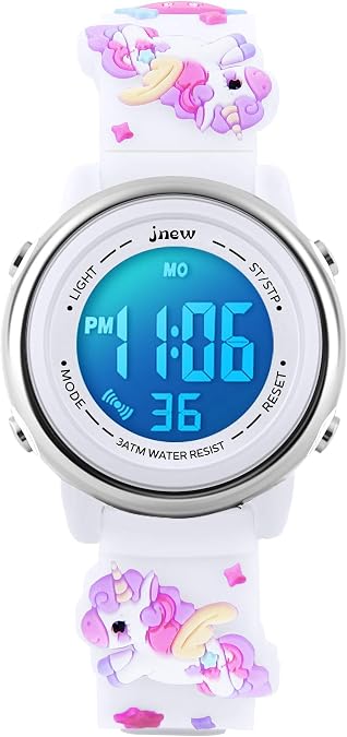 L LAVAREDO Kids Digital Watch for Girls Ages 3-12, Waterproof 3D Cartoon