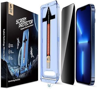 MAGIC JOHN 2 Pack for iPhone 13 Pro MaxiPhone 14 Plus 6.7 inch Privacy Glass Screen Protector, Auto Dust-Elimination Installation, Bubble Free, Easy Installation